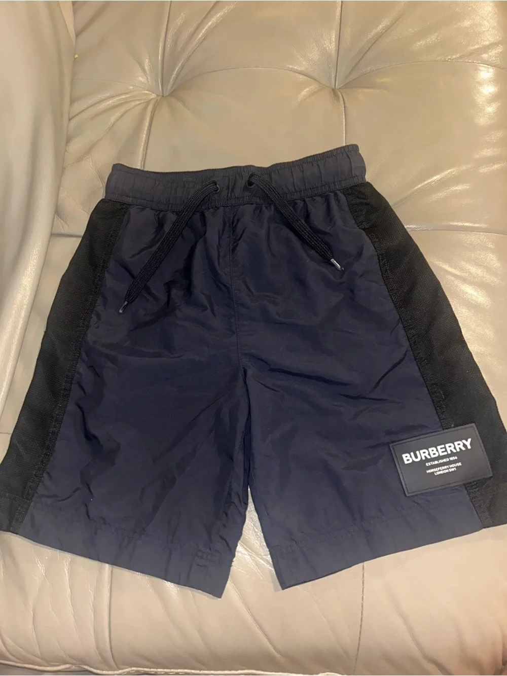 Burberry Navy and Black Athletic Drawstring Shorts